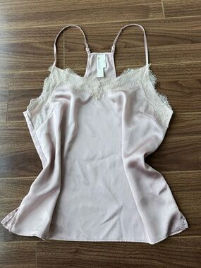Anthropologie Dusty Blush Pink Lace-Trim Cami